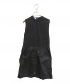 PRADAプラダ）の古着「ナイロン切替ノースリーブワンピース　P3E48 S211」｜ブラック