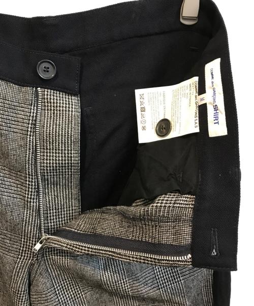 COMME des GARCONS SHIRT（コムデギャルソンシャツ）COMME des GARCONS SHIRT (コムデギャルソンシャツ) 切替テーパードパンツ　W27143 ネイビー サイズ:Mの古着・服飾アイテム