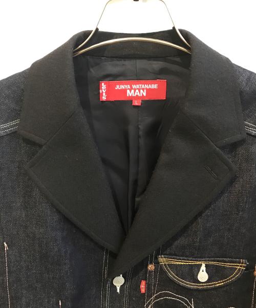 JUNYA WATANABE MAN（ジュンヤワタナベマン）JUNYA WATANABE MAN (ジュンヤワタナベマン) LEVI'S (リーバイス) ドッキングテーラードジャケット　WN-J201 ブラック×インディゴ サイズ:Lの古着・服飾アイテム
