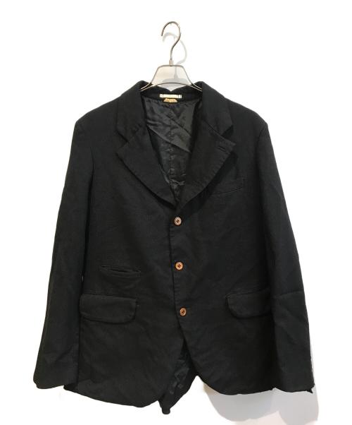 COMME des GARCONS HOMME PLUS（コムデギャルソンオムプリュス）COMME des GARCONS HOMME PLUS (コムデギャルソンオムプリュス) ポリ縮絨バックジップテーラードジャケット　PK-J013 ブラック サイズ:Mの古着・服飾アイテム