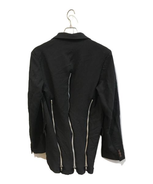 COMME des GARCONS HOMME PLUS（コムデギャルソンオムプリュス）COMME des GARCONS HOMME PLUS (コムデギャルソンオムプリュス) ポリ縮絨バックジップテーラードジャケット　PK-J013 ブラック サイズ:Mの古着・服飾アイテム