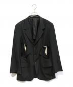 Yohji Yamamoto pour hommeヨウジヤマモト プールオム）の古着「パンチングテーラードジャケット　HP-J47-500」｜ブラック