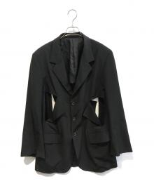 Yohji Yamamoto pour homme（ヨウジヤマモト プールオム）の古着「パンチングテーラードジャケット　HP-J47-500」｜ブラック