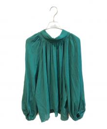 MUSE de Deuxieme Classe（ミューズ ドゥーズィエム クラス）の古着「バックリボンシルクブラウ　 21051500401031」｜グリーン