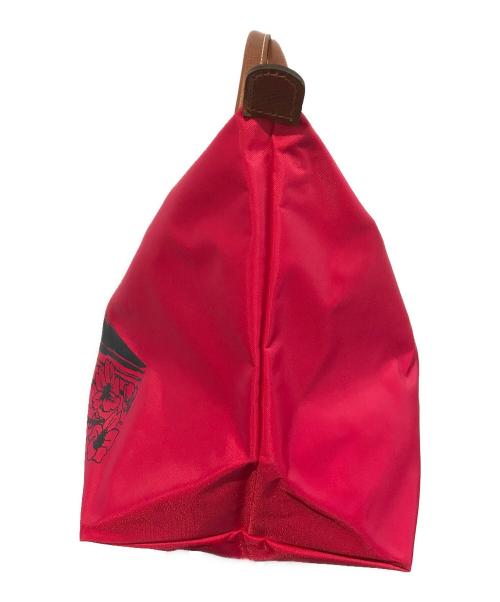 LONGCHAMP（ロンシャン）LONGCHAMP (ロンシャン) 日本限定富士山イラスト付きハンンドバッグ レッドの古着・服飾アイテム