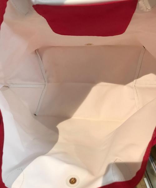 LONGCHAMP（ロンシャン）LONGCHAMP (ロンシャン) 日本限定富士山イラスト付きハンンドバッグ レッドの古着・服飾アイテム