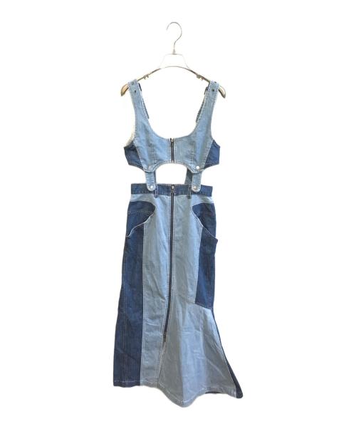 AULA AILA（アウラアイラ）AULA AILA (アウラアイラ) 2WAY DENIM JUMPER SKIRT インディゴ サイズ:Sの古着・服飾アイテム