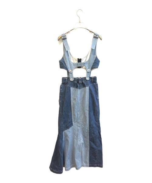AULA AILA（アウラアイラ）AULA AILA (アウラアイラ) 2WAY DENIM JUMPER SKIRT インディゴ サイズ:Sの古着・服飾アイテム