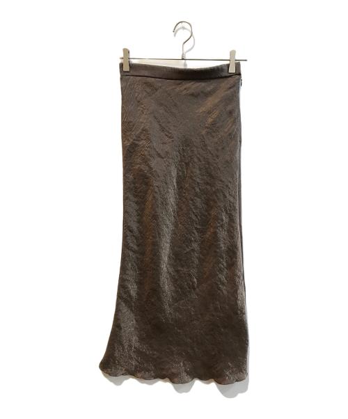 La boutique BonBon（ラブティックボンボン）La boutique BonBon (ラブティックボンボン) きらきらサテンロングナロースカート　LBZ1041101A0004 ブラウン サイズ:Mの古着・服飾アイテム