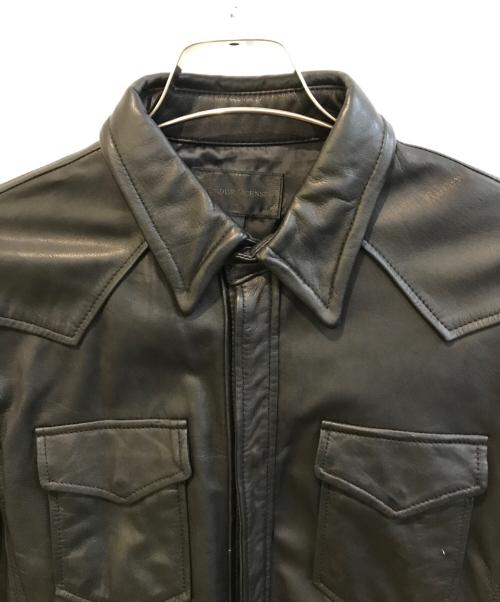 Murder License（マーダーライセンス）Murder License (マーダーライセンス) レザーシャツ ブラック サイズ:48の古着・服飾アイテム