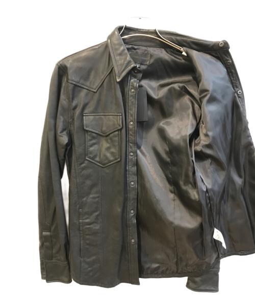Murder License（マーダーライセンス）Murder License (マーダーライセンス) レザーシャツ ブラック サイズ:48の古着・服飾アイテム