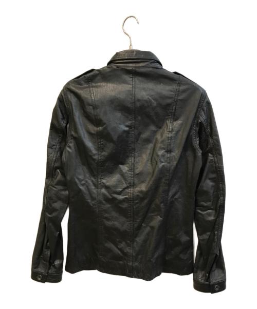 SHELLAC（シェラック）SHELLAC (シェラック) レザージャケット ブラック サイズ:48の古着・服飾アイテム