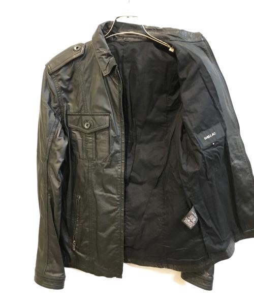 SHELLAC（シェラック）SHELLAC (シェラック) レザージャケット ブラック サイズ:48の古着・服飾アイテム