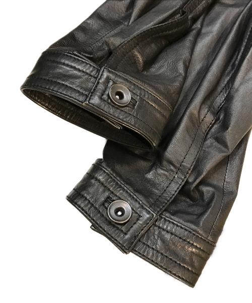 SHELLAC（シェラック）SHELLAC (シェラック) レザージャケット ブラック サイズ:48の古着・服飾アイテム