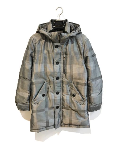 BLACK LABEL CRESTBRIDGE（ブラックレーベル クレストブリッジ）BLACK LABEL CRESTBRIDGE (ブラックレーベル クレストブリッジ) シャドーチェックダウンコート　51F15-215-06 グレー サイズ:Lの古着・服飾アイテム