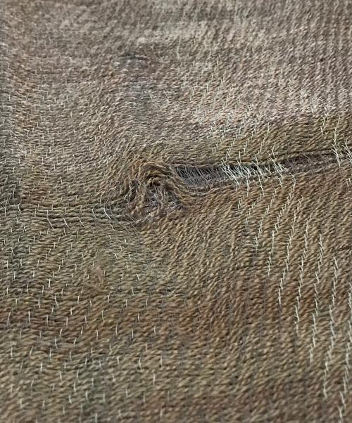 tamaki niime（タマキ ニイメ）TAMAKI NIIME (タマキ ニイメ) ウールコットストール ブラウンの古着・服飾アイテム