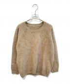MUSE de Deuxieme Classeミューズ ドゥーズィエム クラス）の古着「CASHFUR クルーネックプルオーバー ニット 19080500403030」｜ベージュ