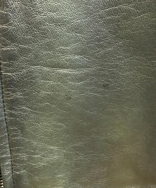 UNITED ARROWS（ユナイテッドアローズ）UNITED ARROWS (ユナイテッドアローズ) レザーライダースジャケット グリーン サイズ:Lの古着・服飾アイテム