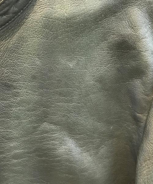 UNITED ARROWS（ユナイテッドアローズ）UNITED ARROWS (ユナイテッドアローズ) レザーライダースジャケット グリーン サイズ:Lの古着・服飾アイテム