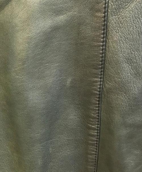 UNITED ARROWS（ユナイテッドアローズ）UNITED ARROWS (ユナイテッドアローズ) レザーライダースジャケット グリーン サイズ:Lの古着・服飾アイテム