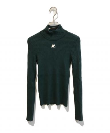 中古・古着通販】courreges (クレージュ) モックネックリブロゴニット