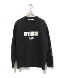 GIVENCHY（ジバンシィ）の古着「デストロイ加工ロゴプリントスウェット 16P 7705 485」｜ブラック