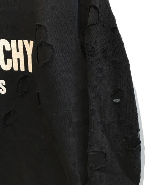 GIVENCHY（ジバンシィ）GIVENCHY (ジバンシィ) デストロイ加工ロゴプリントスウェット 16P 7705 485 ブラック サイズ:XSの古着・服飾アイテム