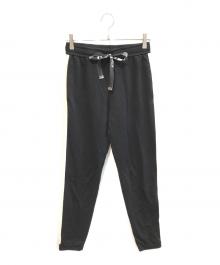 'S Max Mara（エスマックスマーラ）の古着「サイドラインスウェットパンツ」｜ブラック