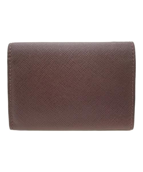 MARNI（マルニ）MARNI (マルニ) 3つ折り財布 PFMOW02U09 ベージュ×ワインレッドの古着・服飾アイテム