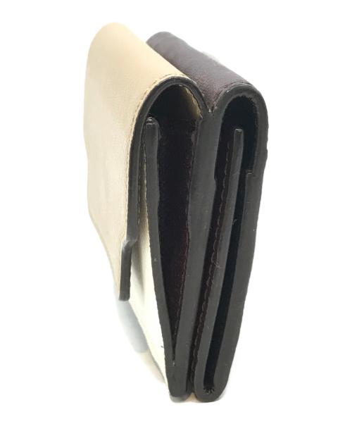 MARNI（マルニ）MARNI (マルニ) 3つ折り財布 PFMOW02U09 ベージュ×ワインレッドの古着・服飾アイテム