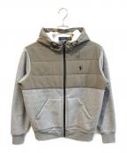 POLO RALPH LAURENポロ・ラルフローレン）の古着「切替ジップパーカー」｜グリーン×グレー