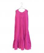 ne quittez pasヌキテパ）の古着「ピンタックギャザーロングワンピース　010591923JC」｜ショッキングピンク