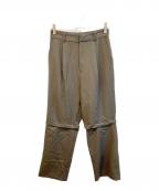 MAISON SPECIALメゾンスペシャル）の古着「2way Two Tuck Wide Pants　21232465311」｜グレー