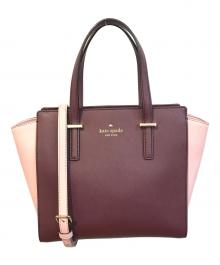 Kate Spade（ケイトスペード）の古着「バイカラーショルダーバッグ」｜ワインレッド