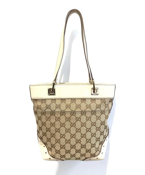 GUCCI（グッチ）GUCCI (グッチ) GGキャンバストートバッグ　145994 ベージュの古着・服飾アイテム