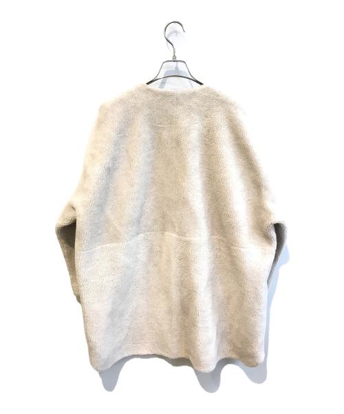 Mila Owen（ミラオーウェン）Mila Owen (ミラオーウェン) ノーカラーシャツカーブボアジャケット 09WFJ204108 ベージュ サイズ:Freeの古着・服飾アイテム