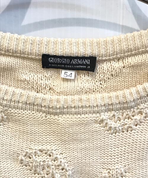 GIORGIO ARMANI（ジョルジョアルマーニ）GIORGIO ARMANI (ジョルジョアルマーニ) コットンニット アイボリー サイズ:XLの古着・服飾アイテム