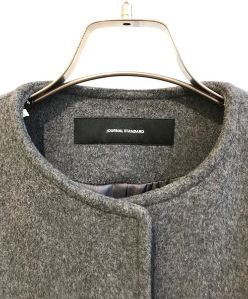 JOURNAL STANDARD（ジャーナルスタンダード）JOURNAL STANDARD (ジャーナルスタンダード) スーパー140ビーバーノーカラーショートコート　24020400911030 グレー サイズ:36の古着・服飾アイテム