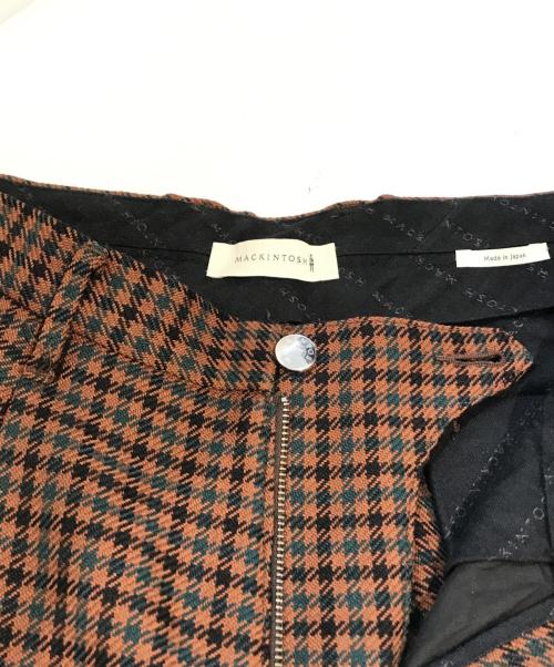 MACKINTOSH（マッキントッシュ）MACKINTOSH (マッキントッシュ) チェックタックパンツ ブラウン サイズ:W31の古着・服飾アイテム