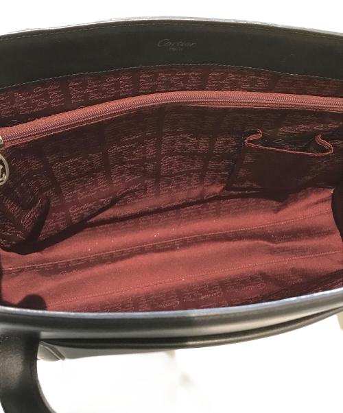 Cartier（カルティエ）Cartier (カルティエ) レザートートバッグ ブラックの古着・服飾アイテム