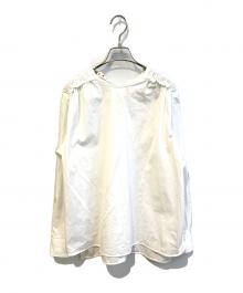 MARNI（マルニ）の古着「コットンポプリン ギャザーショルダーブラウス CAMA0462A1」｜ホワイト