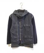 UNDERCOVERISMアンダーカバーイズム）の古着「レイヤードブルゾン　B254-B16」｜ネイビー