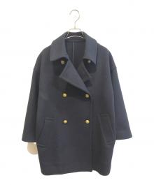 FRAMeWORK（フレームワーク）の古着「Super 100ダブルクロスPコート　21020220509040」｜ネイビー