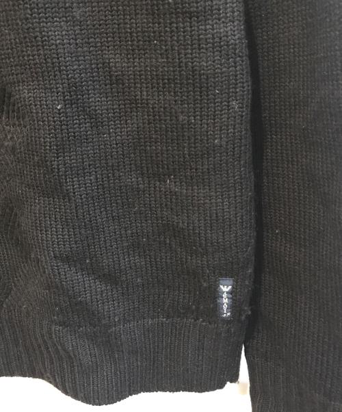 ARMANI JEANS（アルマーニジーンズ）ARMANI JEANS (アルマーニジーンズ) タートルネックアーガイルニット ブラック サイズ:Mの古着・服飾アイテム