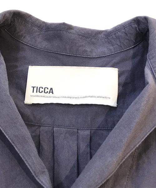 ticca（ティッカ）TICCA (ティッカ) スキッパー シャツワンピース　010591923JC パープル サイズ:ＦＲＥＥの古着・服飾アイテム