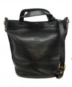 IL BISONTEイル ビゾンテ）の古着「タッセルチャーム付き2WAYショルダーバッグ」｜ブラック