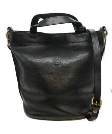 IL BISONTE（イル ビゾンテ）の古着「タッセルチャーム付き2WAYショルダーバッグ」｜ブラック