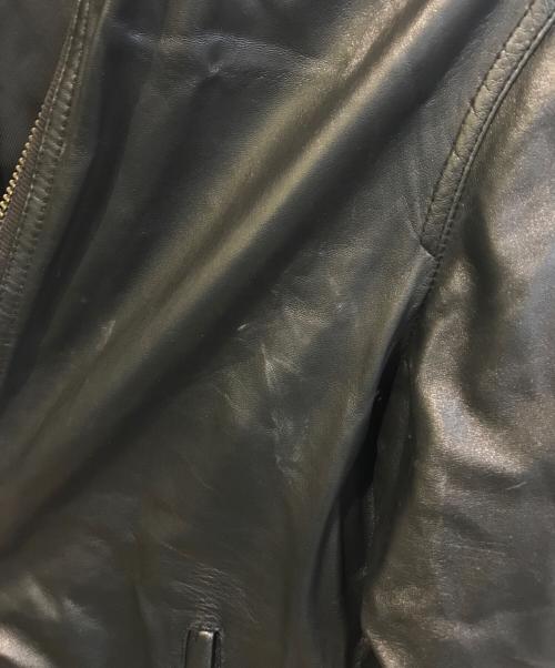 ARMANI EXCHANGE（アルマーニ エクスチェンジ）ARMANI EXCHANGE (アルマーニ エクスチェンジ) ラムレザージャケット ブラック サイズ:Mの古着・服飾アイテム