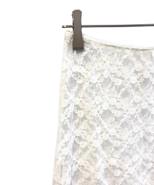 provoke（プロヴォーク）provoke (プロヴォーク) stretch lace asymmetry SK PV-040030 ホワイト サイズ:Freeの古着・服飾アイテム