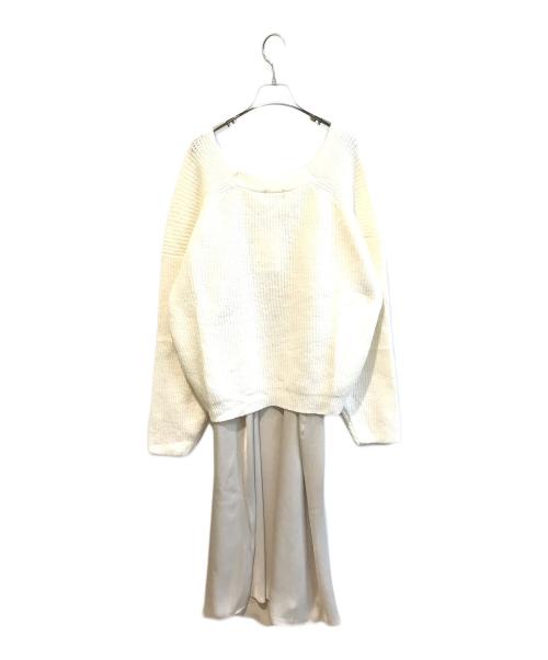 EMMA ROUGE VIF（エマルージュヴィフ）EMMA ROUGE VIF (エマルージュヴィフ) Vネックニット×キャミワンピセット　3149-04-90011 ホワイト サイズ:F 未使用品の古着・服飾アイテム